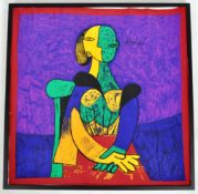 RETRO VINTAGE 1980'S PICASSO DESIGN SILK SCARF