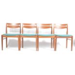 SET OF FOUR RETRO VINTAGE TEAK WOOD DINING CHAIRS