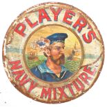 PLAYERS NAVY CUT - ORIGINAL TIN CIRCULAR SIGN