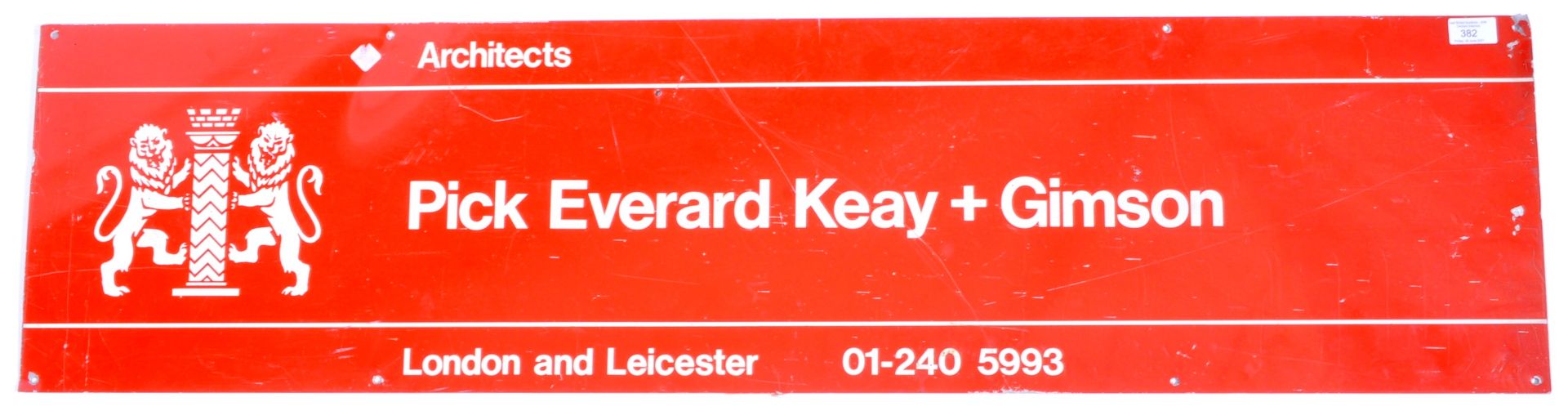 PICK EVERARD KEAY + GIMSON ARCHITECTS ADVERTISING METAL SIGN - Image 2 of 6