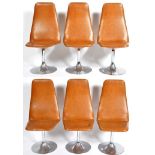 JOHANSON DESIGN - SET OF SIX SWEDISH LEATHER DINING CHAIRS