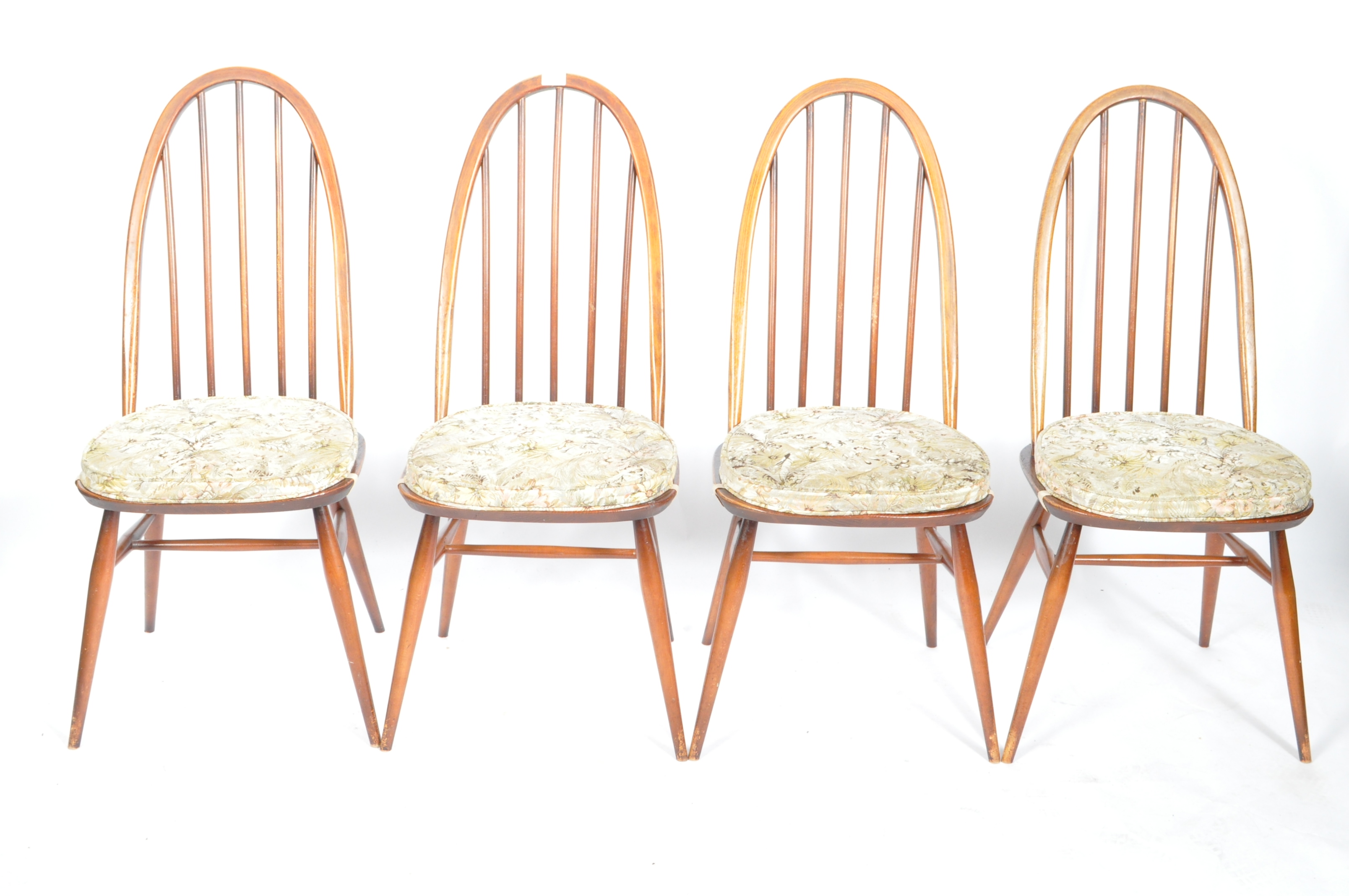 ERCOL QUAKER WINDSOR PATTERN SET OF FOUR DINING CHAIRS - Image 3 of 8