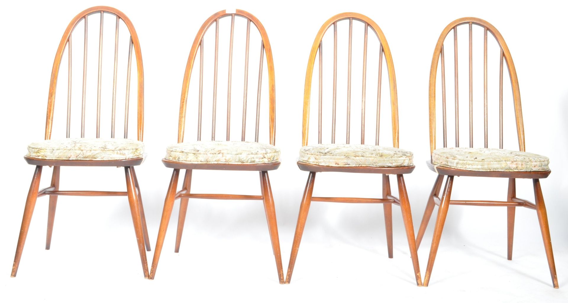 ERCOL QUAKER WINDSOR PATTERN SET OF FOUR DINING CHAIRS - Image 2 of 8