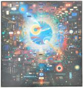 COMPUTER COSMOLOGY - RETRO PRINT ON CANVAS