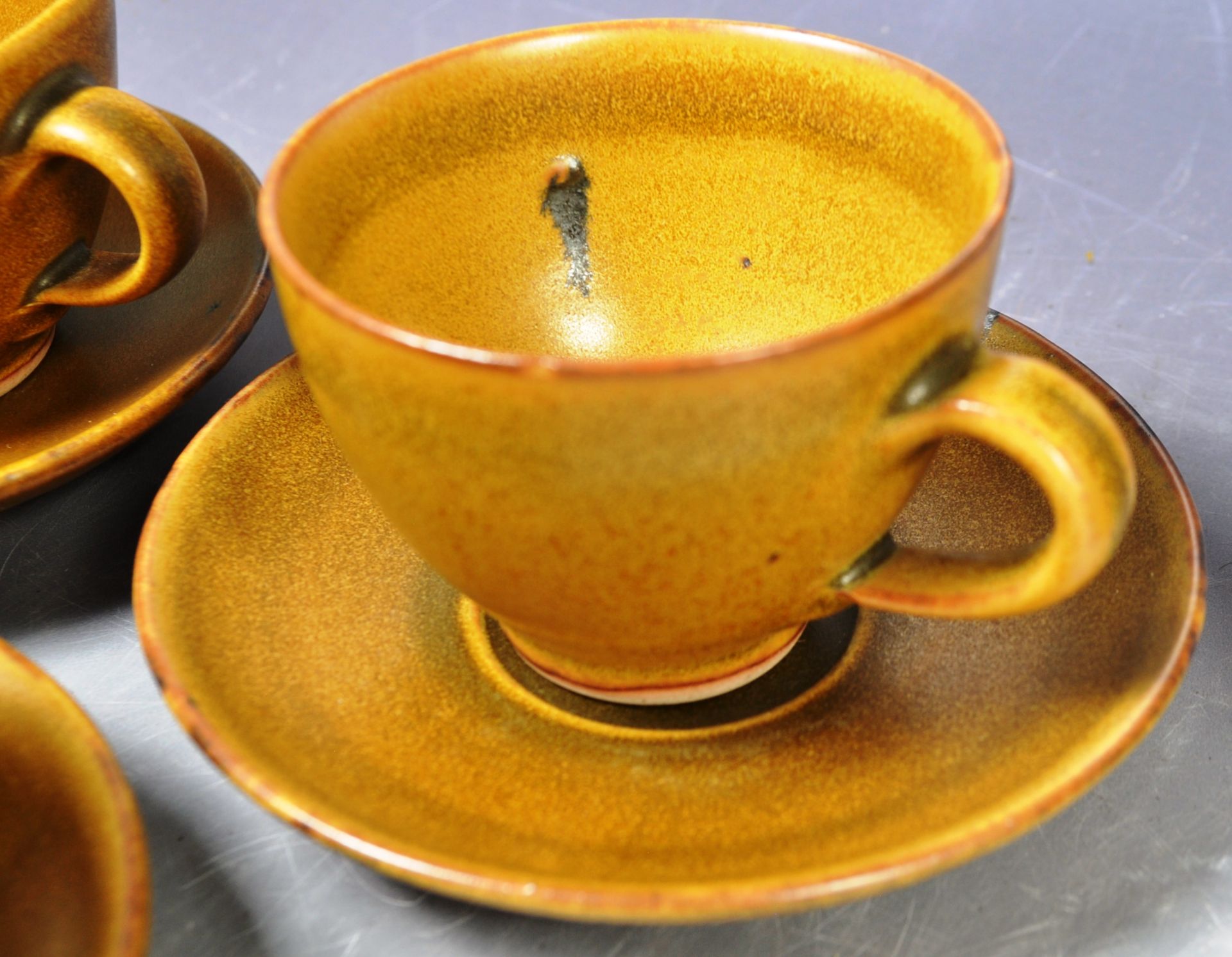 HARRY & MAY DAVID - CROWAN POTTERY - STUDIO POTTERY COFFEE SET - Image 5 of 5