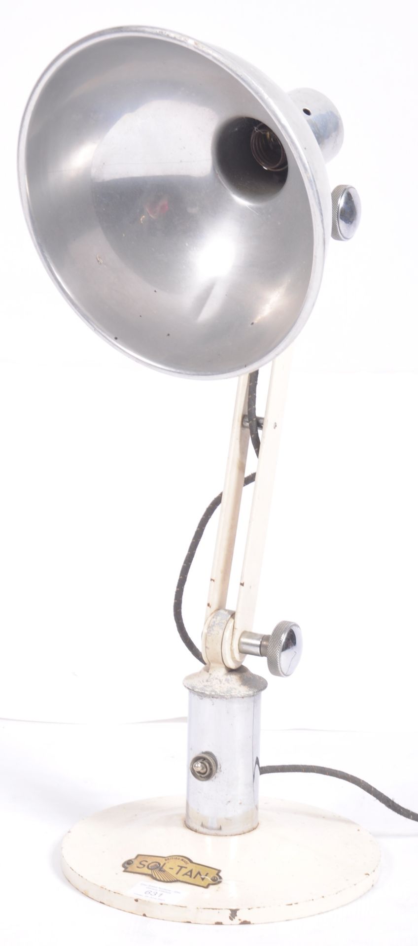 SOL - TAN MID CENTURY ENAMEL AND ALUMINUM HEAT LAMP LIGHT