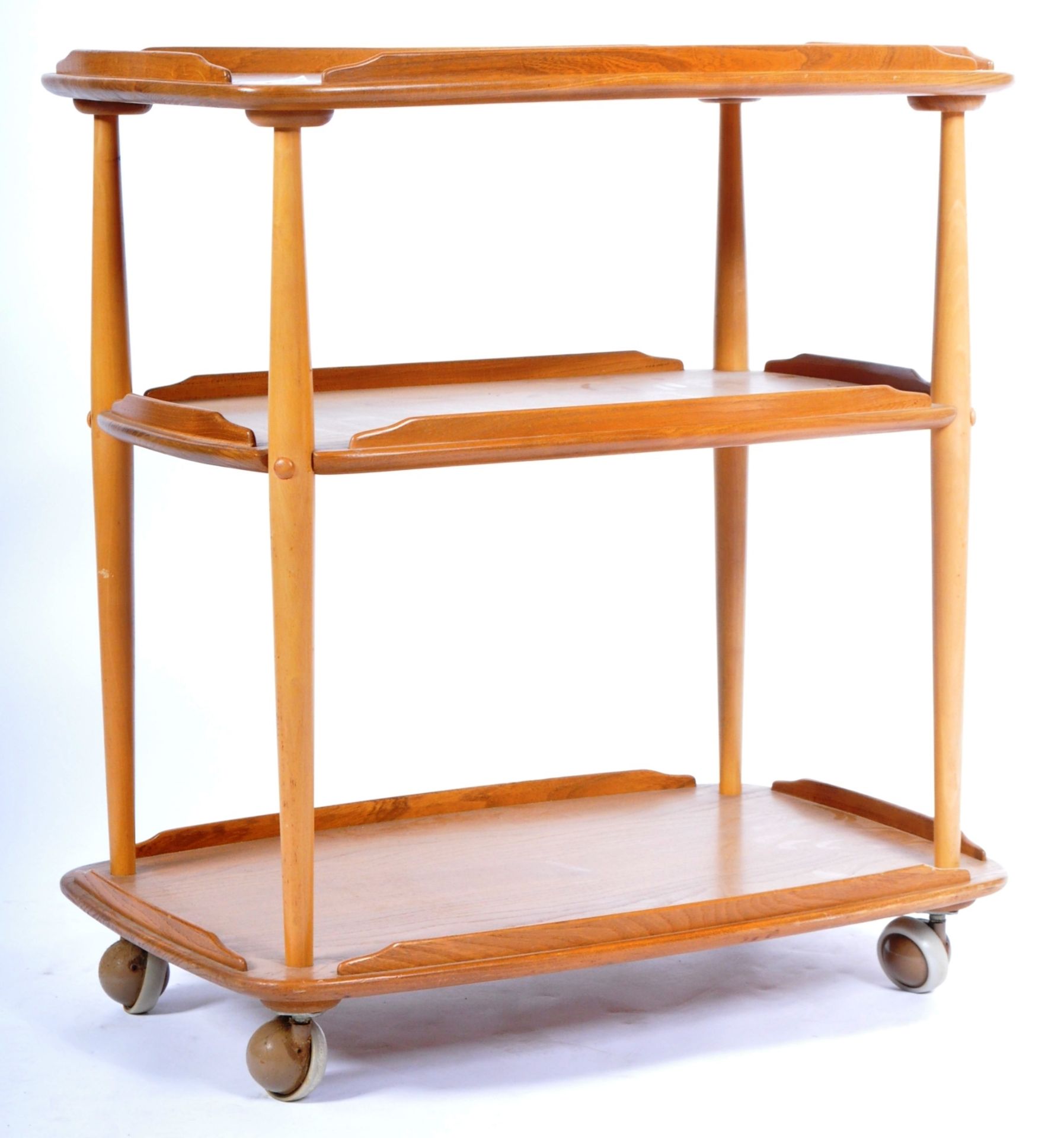 ERCOL MODEL 458 RETRO VINATGE BEECH AND ELM DRINKS TROLLEY