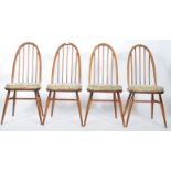 ERCOL QUAKER WINDSOR PATTERN SET OF FOUR DINING CHAIRS