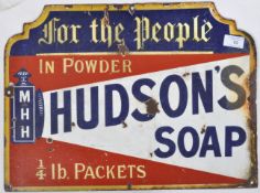 HUDSON SOAP ENAEML ADVERTSING SHOP DISPLAY SIGN