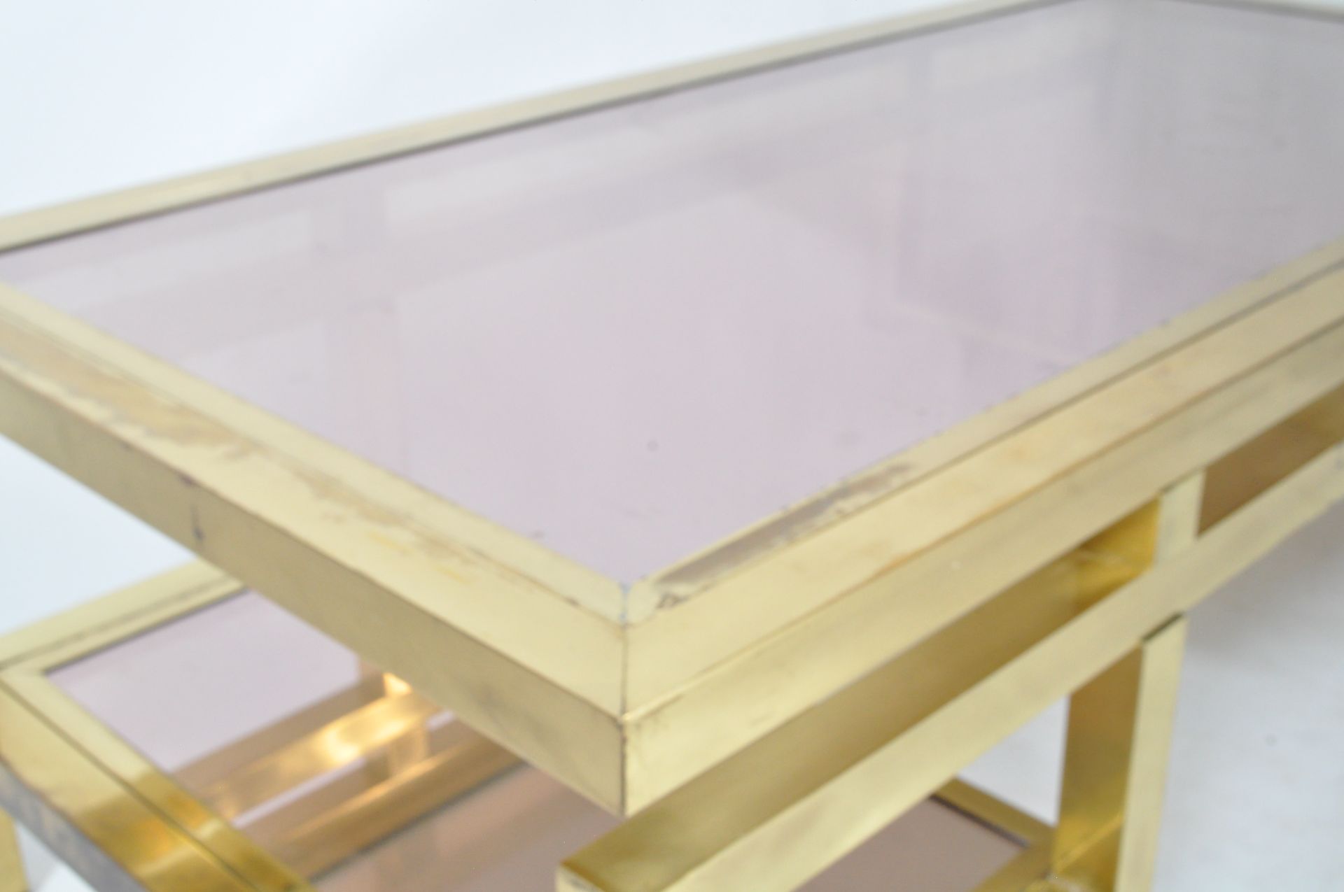 GUY LEFEVRE - MAISON JANSEN - BRASS & LUCITE COFFEE TABLE - Image 5 of 6