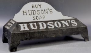 CAST IRON ADVERTISING SHOPFRONT DOG BOWL FOR HUDSON'S SOAP