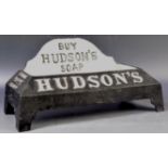 CAST IRON ADVERTISING SHOPFRONT DOG BOWL FOR HUDSON'S SOAP