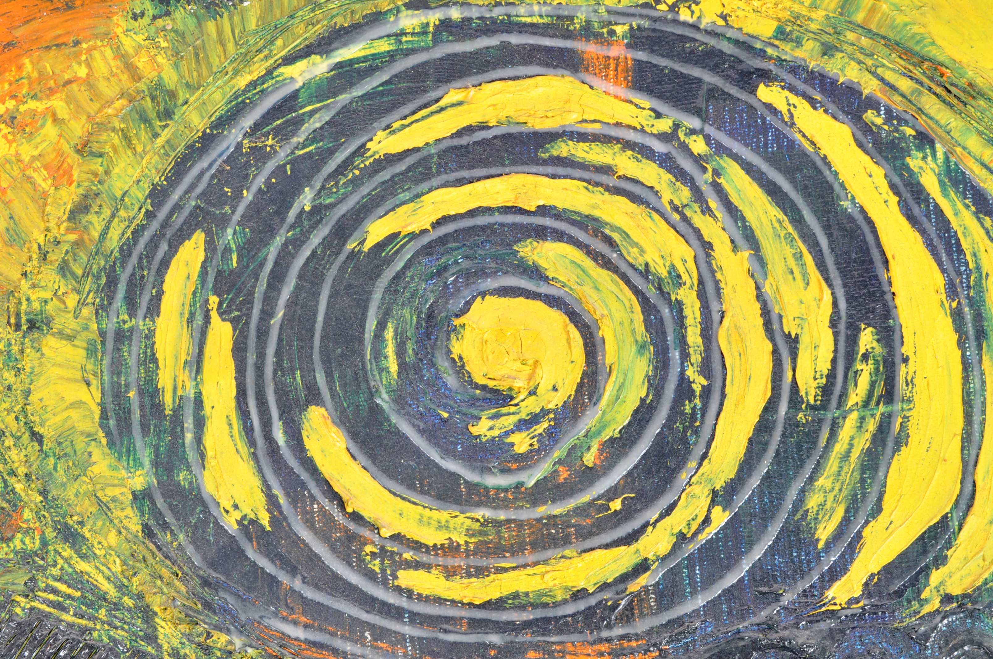 CIRCUMSOLAR - 1970'S ABSTRACT OIL GOUACHE PAINTING - Image 2 of 5