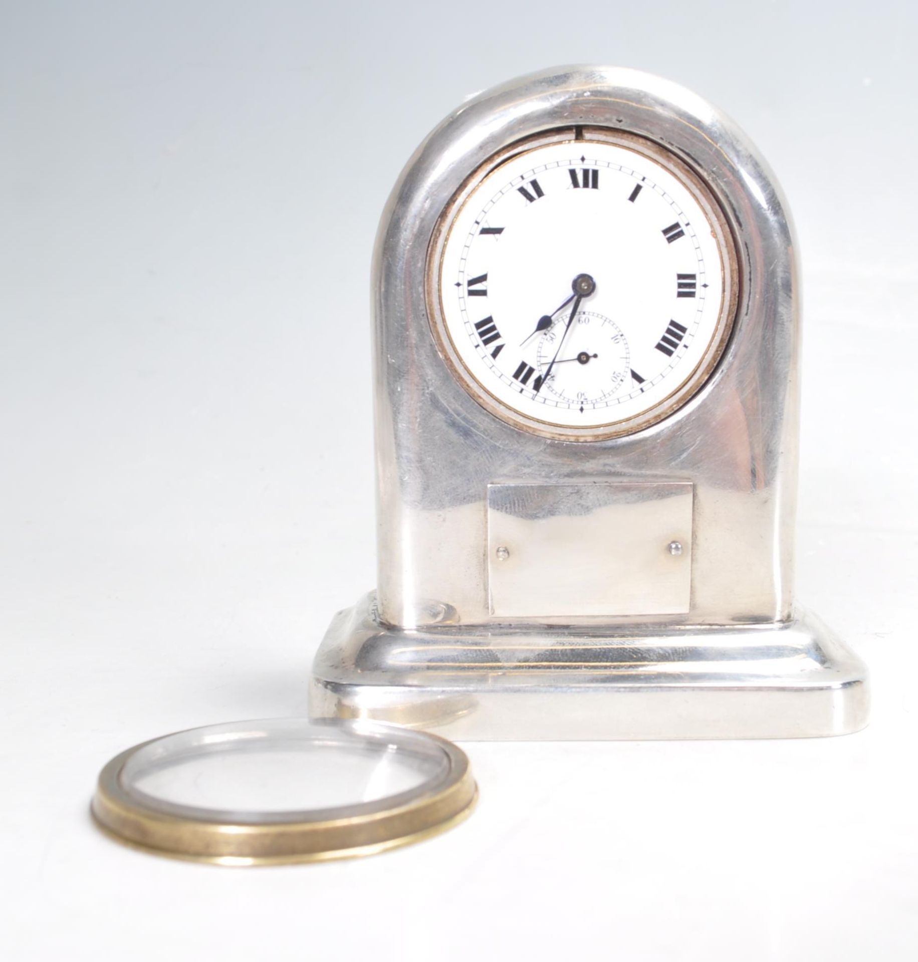 SILVER HALLMARKED MANTLE CLOCK. - Bild 2 aus 5