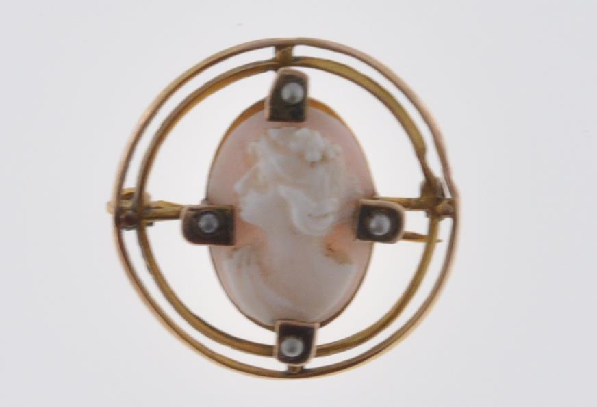 ANTIQUE 9CT GOLD CAMEO BROOCH - Image 2 of 7