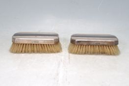 PAIR OF ART DECO ADIE BROTHER SILVER CLOTHES BRUSHES