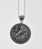 STAMPED STERLING SILVER SAGITARIUS ZODIAC NECKLACE.