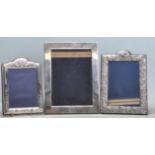 COLLECTION OF THREE VINTAGE HALLMARKED STERLING SILVER PHOTO FRAMES