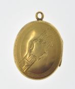 VICTORIAN GOLD PLATED GREEK KEY LOCKET PENDANT