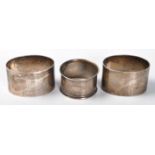 COLLECTION OF ANTIQUE HALLMARKED STERLING SILVER NAPKIN RINGS