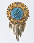 VICTORIAN TURQUOISE AND DIAMOND BROOCH