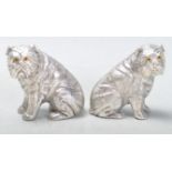 PAIR OF SILVER PLATED SALT AND PEPPER CRUET SET IN THE FORM OF BULLDOGS.