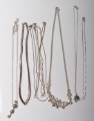 COLLECTION OF STAMPED 925 SILVER CHAIN NECKLACES