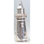 SILVER PLATED LIGHTHOUSE COCKTAIL SHAKER.