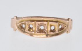 ANTIQUE 9CT GOLD NAVETTE RING