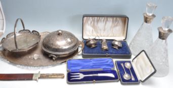 GROUP OF SILVER AND SILVER PLATED ITEMS