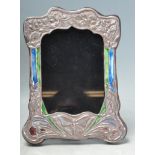 STAMPED STERLING SILVER AND ENAMEL ART NOUVEAU PICTURE FRAME