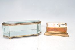 VINTAGE RETRO 20TH CENTURY DESK TOP CALENDAR AND GLASS BOX