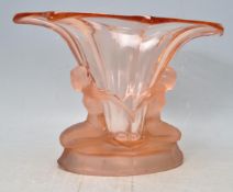 ART DECO PINK GLASS VASE