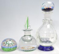THREE PERTHSHIRE GLASS MILLEFIORI ORNAMENTS