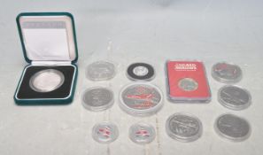 COLLECTION OF SIlVER PROOF AND OTHER AIRCRAFT RELATED COINS