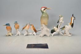 SIX 20TH CENTURY KARL ENS BIRDS CERAMIC PORCELAIN FIGURINES