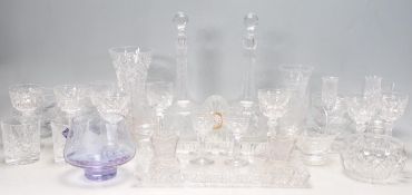 LARGE COLLECTION OF VINTAGE CRYSTAL CUT GLASS WARE