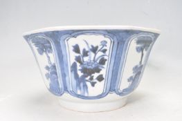 19TH CENTURY ORIENTAL BLUE AND WHITE BOWL