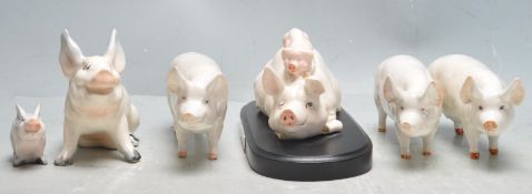 SIX 20TH CENTURY CERAMIC BESWICK PIGS