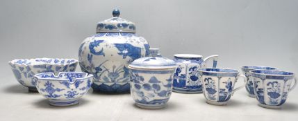 COLLECTION OF EARLY 20TH CENTURY BLUE AND WHITE CHINESE ORIENTAL CERAMIC WARE