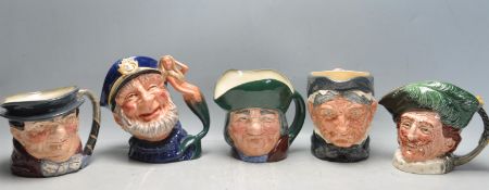 FIVE ROYAL DOUTON TOBY JUGS / CHARACTER JUGS