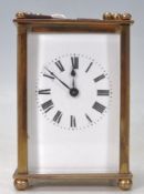 EARLY 20TH CENTURY BRASS CARRIAGE CLOCK.