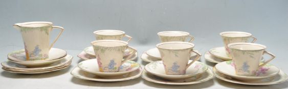 20TH CENTURY ART DECO BURSLEM MOORLAND PATTERN TEA SERVICE