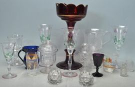 COLLECTION OF 19TH CENTURY VICTORIAN AND 20TH CENTURY GLASS WARE