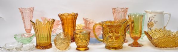 LARGE COLLECTION OF VINTAGE 1930’S ART DECO PRESSED GLASS WARE