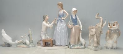 COLLECTION OF VINTAGE CERAMIC PORCELAIN FIGURINES BY NAO BY LLADRO