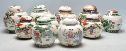 GROUP OF 19TH CENTURY AND LATER GINGER JARS