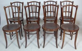 EIGHT 1920’S BENTWOOD CAFE / BISTRO DINING CHAIRS BY THONET