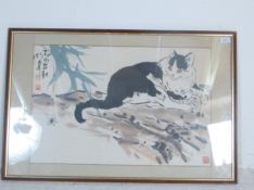 VINTAGE 20TH CENTURY CHINESE OIL PAINTING