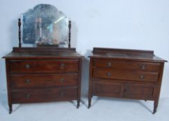 1940’S OAK BEDROOM SUITE COMPRISING OF A DRESSING TABLE AND CHEST OF DRAWERS